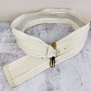 Vintage The Leather Shop Wide Belt Art-to-Wear Mixed Media Leather Avant Garde M